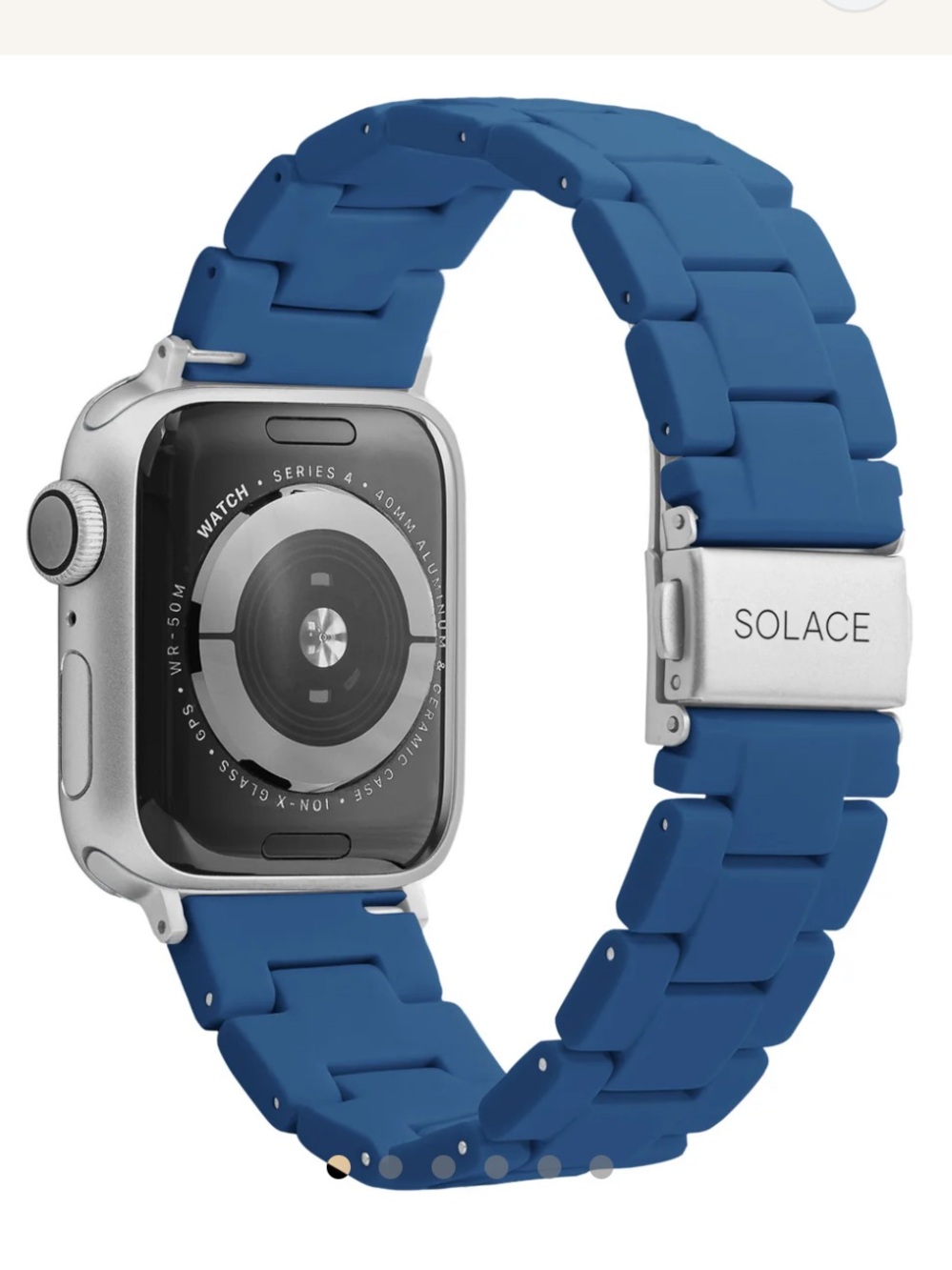 SOLACE Silicone Link Smartwatch Band — Blue